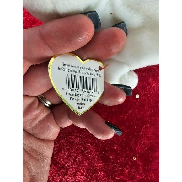 1996 Seamore the Seal Ty Beanie Baby 4029- 4th Gen Red Heart Hang Tag Gray White - Picture 5 of 7